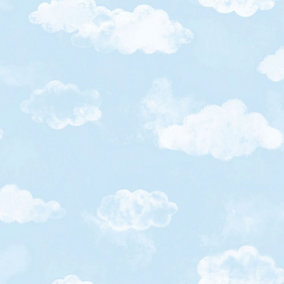 Galerie Tiny Tots 2 Sky Blue Cloud Smooth Wallpaper