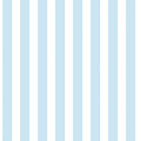 Galerie Tiny Tots 2 Sky Blue Regency Stripe Smooth Wallpaper