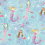 Galerie Tiny Tots 2 Turquoise Hot Pink Glitter Mermaids Smooth Wallpaper