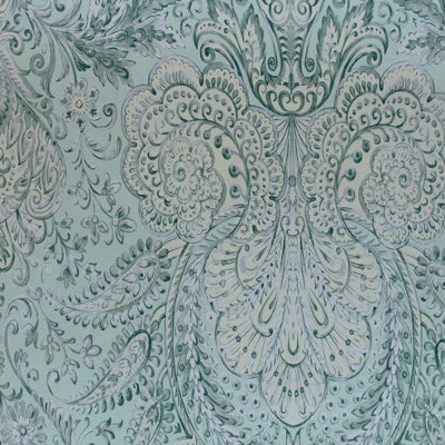 Galerie Tropical Collection Blue Banana Tahiti Inspired Damask Wallpaper Roll