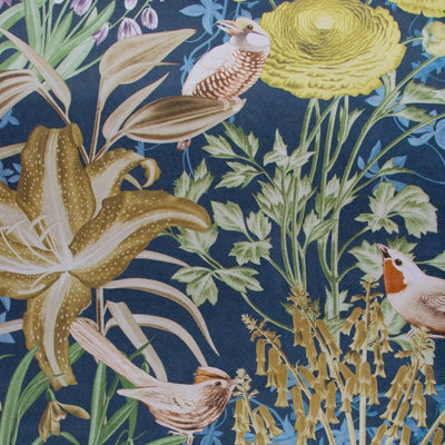 Galerie Tropical Collection Blueberry Mo'orea Inspired Flowers And Birds A4 Wallpaper Sample