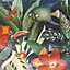 Galerie Tropical Collection Blueberry Palau Floral Fish And Bird Inspired Wallpaper Roll