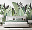 Galerie Tropical Collection Coconut Green Large Tropical Leaf Design 4-Panel Wall Mural