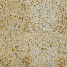 Galerie Tropical Collection Peanut Tahiti Inspired Damask Wallpaper Roll