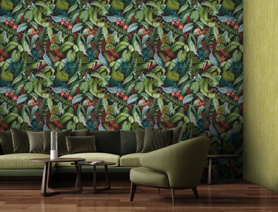 Galerie Tropical Collection Pineapple Kiribati Floral Inspired Wallpaper Roll