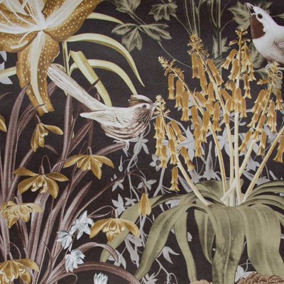 Galerie Tropical Collection Walnut Mo'orea Inspired Flowers And Birds A4 Wallpaper Sample