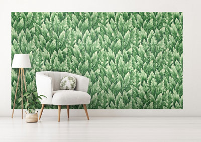 Galerie Tropical Collection Watermelon Somoa Inspired Tropical Leaves Wallpaper Roll