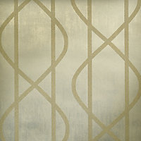 Galerie Universe Sage Green Saturn Glass Stone Geometic Lines Wallpaper Roll