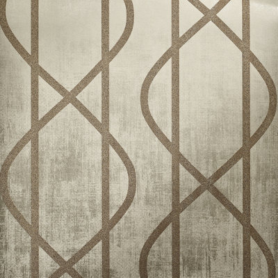 Galerie Universe Sand Beige Saturn Glass Stone Geometic Lines Wallpaper Roll