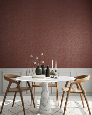 Galerie Urban Classics Antique Red Haga Metallic Geometric Vignette Stripe Wallpaper Roll