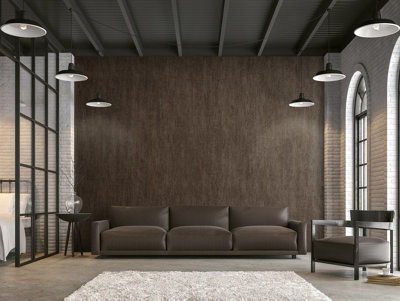 Galerie Urban Classics Dark Brown Brera Metallic Abstract Distress Wallpaper Roll