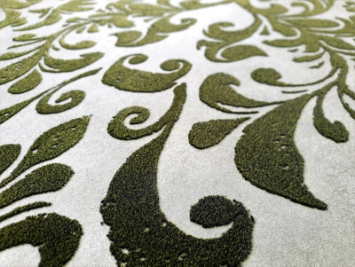 Galerie Urban Classics Flock Damask Green Wallpaper 81254