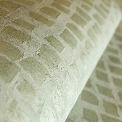 Galerie Urban Classics Sage Green Manhattan Metallic Loft Tiles Wallpaper Roll