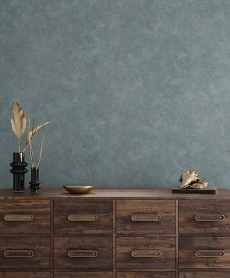 Galerie Urban Classics Steel Blue Portobello Abstract Texture Metallic Wallpaper Roll