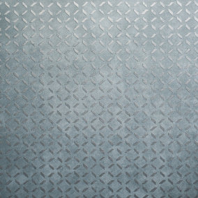 Galerie Urban Classics Steel Blue Soho Metallic Industrial Grid Wallpaper Roll