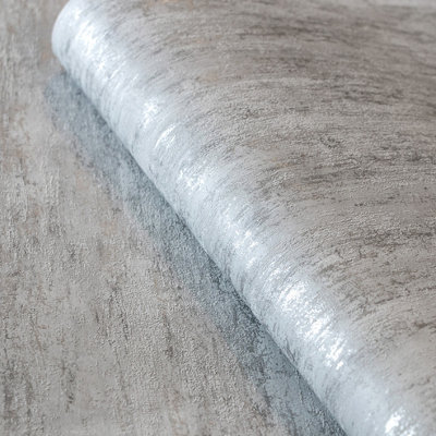 Galerie Urban Classics Taupe Grey Brera Metallic Abstract Distress Wallpaper Roll