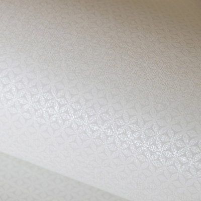Galerie Urban Classics White Haga Metallic Geometric Vignette Stripe Wallpaper Roll