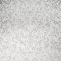 Galerie Urban Classics White Notting Hill Metallic Loft Damask Wallpaper Roll