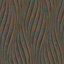 Galerie Urban Textures Black/Copper Sheen Wave Ribbons Wallpaper Roll
