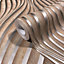 Galerie Urban Textures Brown Sheen Wave Ribbons Wallpaper Roll