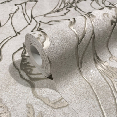 Galerie Urban Textures Metallic Beige Graphic Swirls Wallpaper Roll