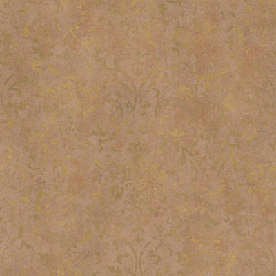 Galerie Urban Textures Metallic Brown/Gold Ornamental Mottled Damask Wallpaper Roll