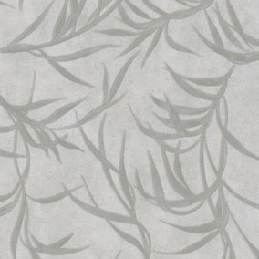 Galerie Urban Textures Metallic Warm Grey Leaf Wallpaper Roll