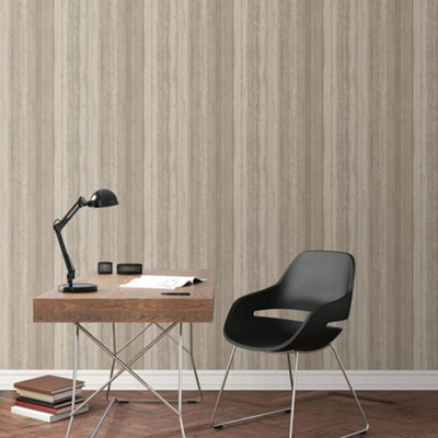 Galerie Utopia Bronze/Brown Nomed Stripe Sheen Finish Wallpaper Roll