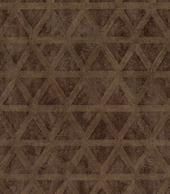 Galerie Utopia Bronze Geometric Tri Prism Sheen Finish Wallpaper Roll