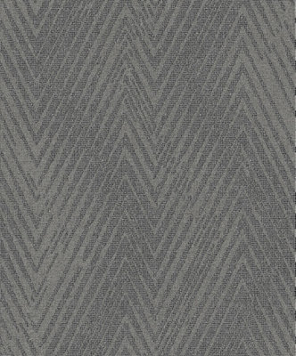 Galerie Utopia Charcoal Herringbone Weave Wallpaper Roll