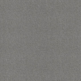 Galerie Utopia Dark Grey Plain Weave Effect Wallpaper Roll