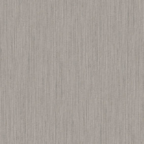 Galerie Utopia Grey Vertical Weave Stripe Sheen Finish Wallpaper Roll