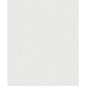 Galerie Utopia White Leaf Emboss Sheen Finish Wallpaper Roll
