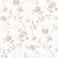 Galerie Vintage Roses Beige Trailing Rose Smooth Wallpaper