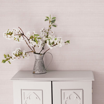 Galerie Vintage Roses Blush Pink Pretty Script Smooth Wallpaper