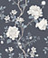 Galerie Vintage Roses Dark Blue Beige Magnolia Smooth Wallpaper