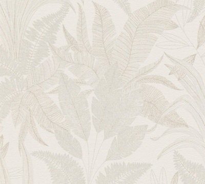 Galerie Welcome Home Beige Botanical Leaves Wallpaper