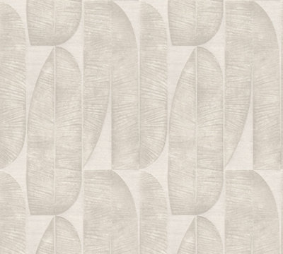 Galerie Welcome Home Beige Geometric Leaf Wallpaper