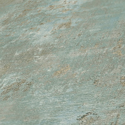 Galerie Welcome Home Blue Distressed Metallic Texture A4 Wallpaper Sample