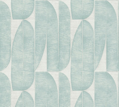 Galerie Welcome Home Blue Geometric Leaf Wallpaper