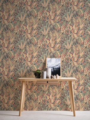 Galerie Welcome Home Bronze Brown Bohemian Floral Wallpaper