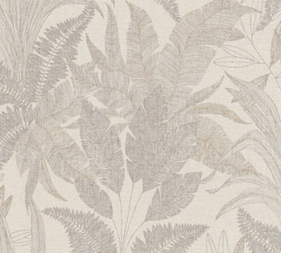 Galerie Welcome Home Bronze Brown Botanical Leaves Wallpaper