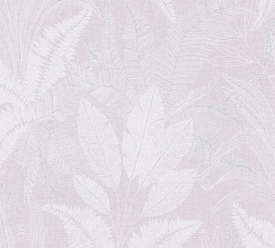 Galerie Welcome Home Purple Lilac Botanical Leaves Wallpaper