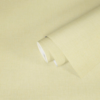 Galerie Welcome Home Yellow Cotton Texture A4 Wallpaper Sample