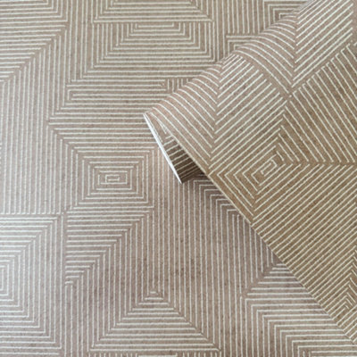 Galerie Zen Bronze Brown Geometric DWP0368-05 Wallpaper