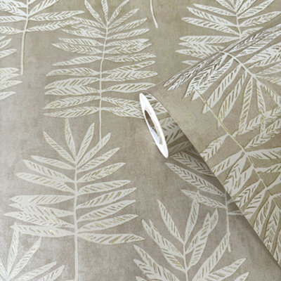Galerie Zen Cream Tree Leaf DWP0365-03 Wallpaper