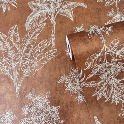 Galerie Zen Orange Tree Leaf DWP0361-07 Wallpaper