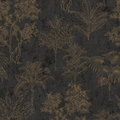 Galerie Zen Rose Gold Tree Leaf DWP0361-08 Wallpaper