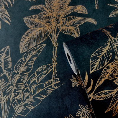 Galerie Zen Rose Gold Tree Leaf DWP0361-08 Wallpaper