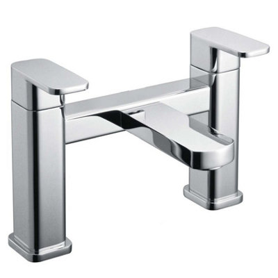 Galla Polished Chrome Square Deck-mounted Bath Filler Tap